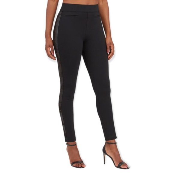 Spanx Perfect Black Pant with Sequin Tuxedo stripe - Picture 4 of 9